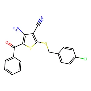 4-Amino-5-benzoyl-2-[(4-chlorobenzyl)sulfanyl]-3-thiophenecarbonitrile structure
