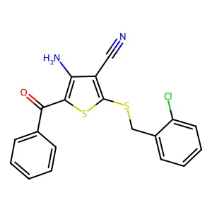 4-Amino-5-benzoyl-2-[(2-chlorobenzyl)sulfanyl]-3-thiophenecarbonitrile structure