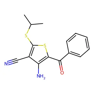 4-Amino-5-benzoyl-2-(isopropylsulfanyl)-3-thiophenecarbonitrile structure