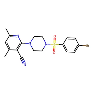 2-{4-[(4-Bromophenyl)sulfonyl]piperazino}-4,6-dimethylnicotinonitrile structure