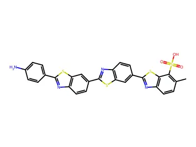 [2,6':2',6''-Terbenzothiazole]-7-sulfonic acid, 2''-(4-aminophenyl)-6-methyl- structure
