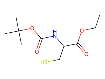 Ethyl 2-[(tert-butoxycarbonyl)amino]-3-sulfanylpropanoate structure