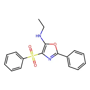 4-(benzenesulfonyl)-N-ethyl-2-phenyl-1,3-oxazol-5-amine structure