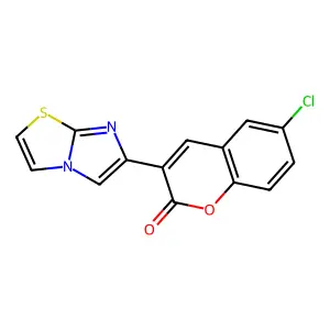 2H-1-Benzopyran-2-one, 6-chloro-3-imidazo[2,1-b]thiazol-6-yl- structure