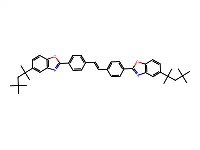 (E)-1,2-bis(4-(5-(2,4,4-trimethylpentan-2-yl)benzo[d]oxazol-2-yl)phenyl)ethene structure