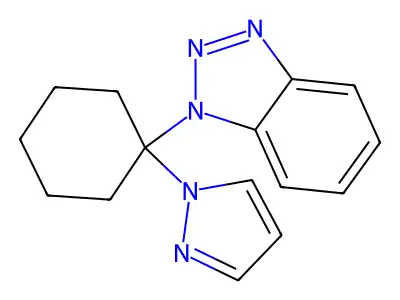 1-[1-(1H-Pyrazol-1-yl)cyclohexyl]-1H-1,2,3-benzotriazole structure