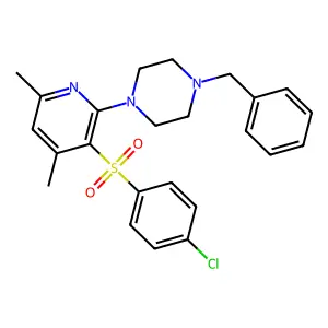 1-Benzyl-4-{3-[(4-chlorophenyl)sulfonyl]-4,6-dimethyl-2-pyridinyl}piperazine structure