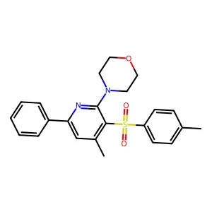 4-{4-Methyl-3-[(4-methylphenyl)sulfonyl]-6-phenyl-2-pyridinyl}morpholine structure