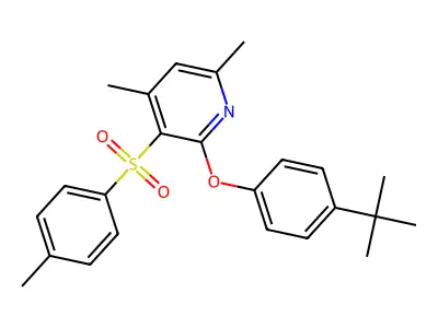 2-[4-(Tert-butyl)phenoxy]-4,6-dimethyl-3-pyridinyl 4-methylphenyl sulfone structure