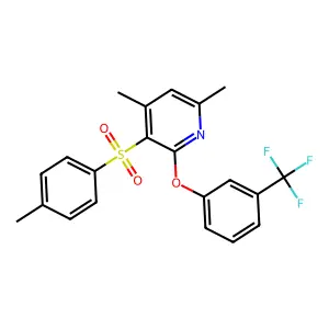 4,6-Dimethyl-3-[(4-methylphenyl)sulfonyl]-2-[3-(trifluoromethyl)phenoxy]pyridine structure