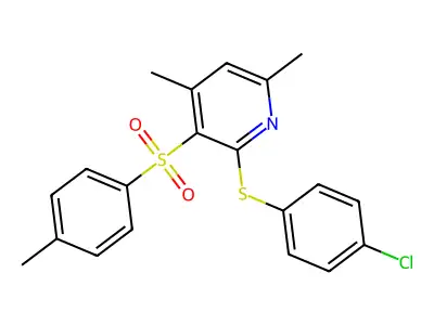 2-[(4-Chlorophenyl)sulfanyl]-4,6-dimethyl-3-pyridinyl 4-methylphenyl sulfone structure