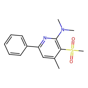 N,N,4-trimethyl-3-(methylsulfonyl)-6-phenyl-2-pyridinamine structure