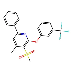 4-Methyl-3-(methylsulfonyl)-6-phenyl-2-[3-(trifluoromethyl)phenoxy]pyridine structure