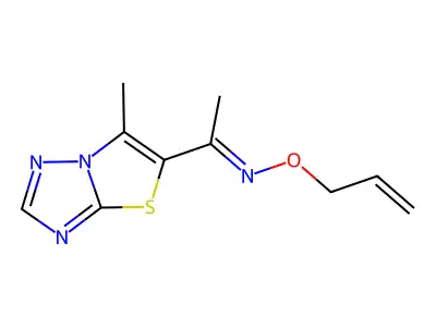 1-(6-methyl-[1,3]thiazolo[3,2-b][1,2,4]triazol-5-yl)-N-prop-2-enoxyethanimine structure