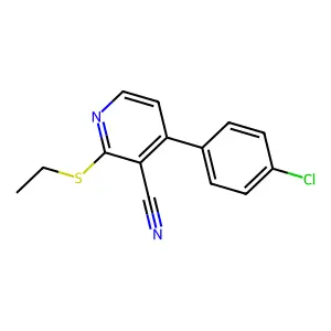 4-(4-Chlorophenyl)-2-(ethylsulfanyl)nicotinonitrile structure
