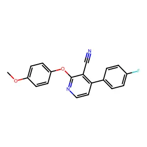 4-(4-Fluorophenyl)-2-(4-methoxyphenoxy)nicotinonitrile structure