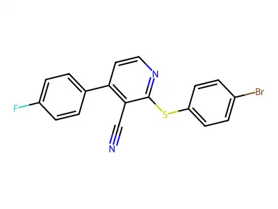 2-[(4-Bromophenyl)sulfanyl]-4-(4-fluorophenyl)nicotinonitrile structure