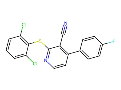 2-[(2,6-Dichlorophenyl)sulfanyl]-4-(4-fluorophenyl)nicotinonitrile structure
