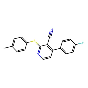 4-(4-Fluorophenyl)-2-[(4-methylphenyl)sulfanyl]nicotinonitrile structure