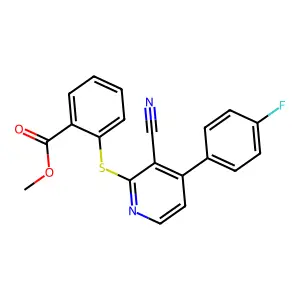 Methyl 2-{[3-cyano-4-(4-fluorophenyl)-2-pyridinyl]sulfanyl}benzenecarboxylate structure