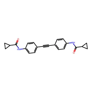 N-[4-(2-{4-[(cyclopropylcarbonyl)amino]phenyl}ethynyl)phenyl]cyclopropanecarboxamide structure