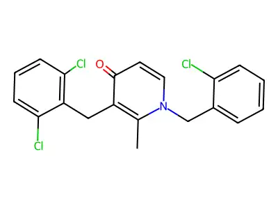 1-(2-chlorobenzyl)-3-(2,6-dichlorobenzyl)-2-methyl-4(1H)-pyridinone structure