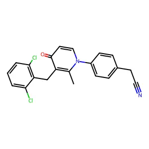 2-{4-[3-(2,6-dichlorobenzyl)-2-methyl-4-oxo-1(4H)-pyridinyl]phenyl}acetonitrile structure