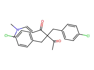 3,3-Bis[(4-chlorophenyl)methyl]-6-(dimethylamino)hex-5-ene-2,4-dione structure