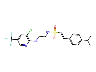 (E)-N-(2-{[3-chloro-5-(trifluoromethyl)-2-pyridinyl]amino}ethyl)-2-(4-isopropylphenyl)-1-ethenesulfonamide structure
