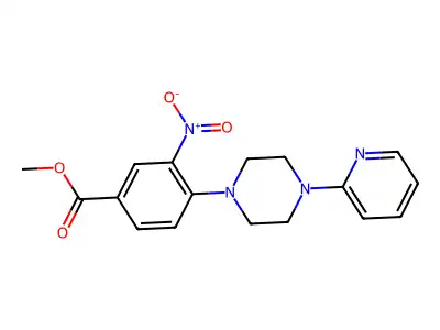 Methyl 3-nitro-4-[4-(2-pyridinyl)piperazino]benzenecarboxylate structure