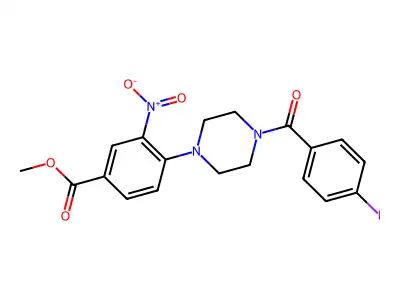 Methyl 4-[4-(4-iodobenzoyl)piperazin-1-yl]-3-nitrobenzoate structure