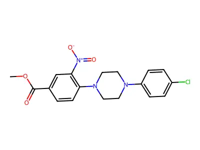 Methyl 4-[4-(4-chlorophenyl)piperazino]-3-nitrobenzenecarboxylate structure