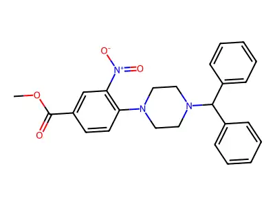 Methyl 4-(4-benzhydrylpiperazino)-3-nitrobenzenecarboxylate structure
