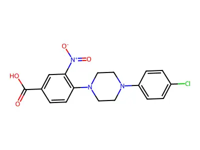 4-[4-(4-Chlorophenyl)piperazin-1-yl]-3-nitrobenzoic acid structure