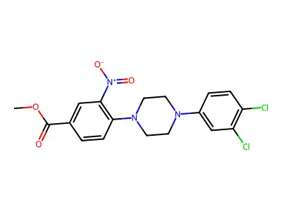 Methyl 4-[4-(3,4-dichlorophenyl)piperazin-1-yl]-3-nitrobenzoate structure