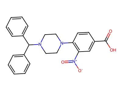 4-(4-Benzhydrylpiperazino)-3-nitrobenzenecarboxylic acid structure