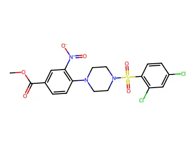 Methyl 4-{4-[(2,4-dichlorophenyl)sulfonyl]piperazino}-3-nitrobenzenecarboxylate structure