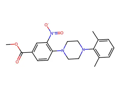 Methyl 4-[4-(2,6-dimethylphenyl)piperazino]-3-nitrobenzenecarboxylate structure