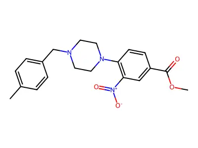 Methyl 4-[4-(4-methylbenzyl)piperazino]-3-nitrobenzenecarboxylate structure
