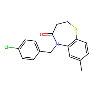 5-(4-chlorobenzyl)-7-methyl-2,3-dihydro-1,5-benzothiazepin-4(5H)-one structure
