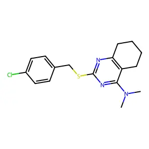 N-{2-[(4-chlorobenzyl)sulfanyl]-5,6,7,8-tetrahydro-4-quinazolinyl}-N,N-dimethylamine structure