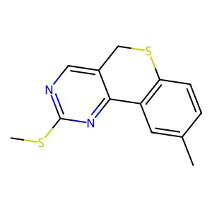methyl 9-methyl-5H-thiochromeno[4,3-d]pyrimidin-2-yl sulfide structure
