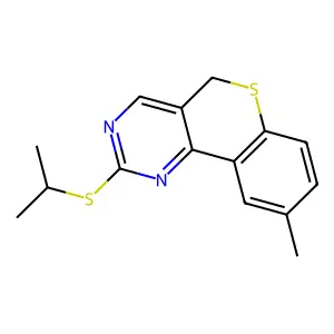 2-(isopropylsulfanyl)-9-methyl-5H-thiochromeno[4,3-d]pyrimidine structure