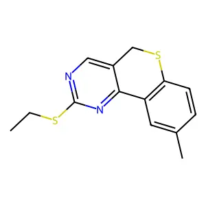ethyl 9-methyl-5H-thiochromeno[4,3-d]pyrimidin-2-yl sulfide structure