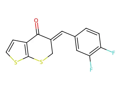5-[(3,4-Difluorophenyl)methylidene]thieno[2,3-b]thiopyran-4-one structure