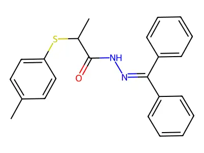 N'-(diphenylmethylene)-2-[(4-methylphenyl)sulfanyl]propanohydrazide structure