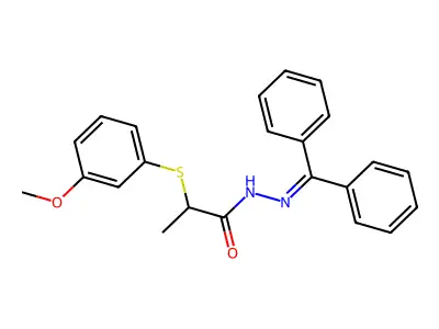 N'-(diphenylmethylene)-2-[(3-methoxyphenyl)sulfanyl]propanohydrazide structure