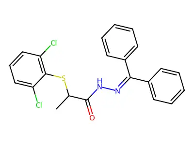 2-[(2,6-dichlorophenyl)sulfanyl]-N'-(diphenylmethylene)propanohydrazide structure