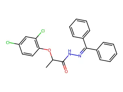 N-(benzhydrylideneamino)-2-(2,4-dichlorophenoxy)propanamide structure