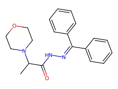 N'-(diphenylmethylene)-2-morpholinopropanohydrazide structure